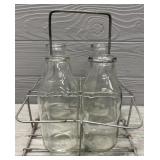 Vintage Milk Bottles & Carrier