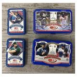(4) Baseball Collectors Card Tins