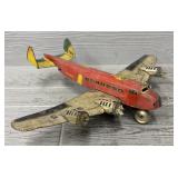 Vintage Marx TWA Tin Litho Windup Plane