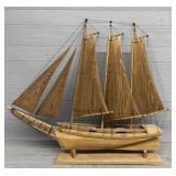 Large Model Solid Wood Ship
