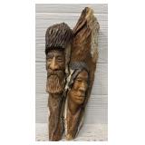 Hand Carved Wooden Indian Wall Art