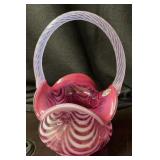 Fenton Basket Cranberry Glass