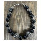 Sterling Silver Onyx  Bracelet