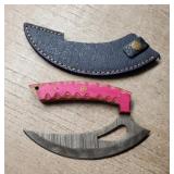 Damascus Ulu Knife w/ Sheath