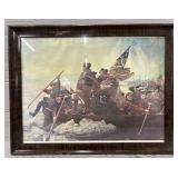 Washington Crossing Delaware Antique Print Framed