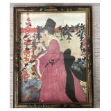 Antique Tray Framed w/ Vintage Print