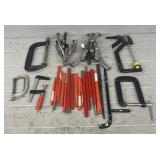 (24) Various Chisels, Pulleys, Clamps