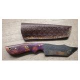 Custom Steel Fixed Blade Knife w/ Sheath #1