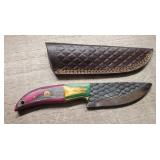 Custom Steel Fixed Blade Knife w/ Sheath #2