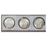(3) Silver Mexican Un Peso Coins