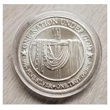 1 oz Silver Flag Draped Cross Round