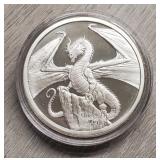 1 oz Silver The Welsh Dragon Round