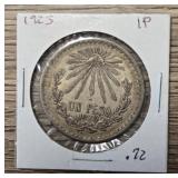 1923 Silver Mexican Un Peso Coin