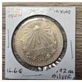 1932 Silver Mexican Un Peso Coin
