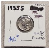 1935-S Mercury Dime