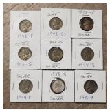 (9) Silver War Nickels **SEE BELOW**