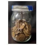 (300) Wheat Pennies in Jar
