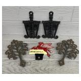 (4) Cast Iron Trivets & Drive Safe Pegasus