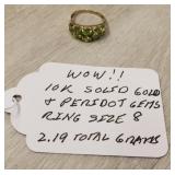 10K Solid Gold & Peridot Gems Ring