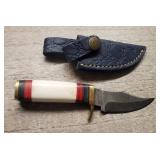 Custom Damascus Steel Fixed Blade Knife w/ Sheath