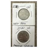 (2) 2020 W Washington Quarters
