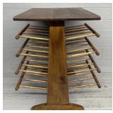 Wood End Table with Spindle Magazine Rack