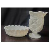 (2) Milk Glass Items