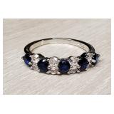 Blue & White Sapphire Ring