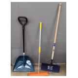 (2) Snow Shovels & Rack