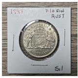 1943 Silver Florin Australian Coin #1
