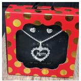 Mom Heart Shape Necklace & Earrings