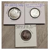 (3) 1/4 oz Silver Rounds