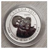 3/4 oz 2017 Silver Canada Bighorn Ram Coin