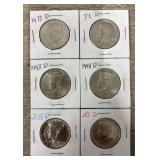 (6) Kennedy Half Dollars Uncirculated