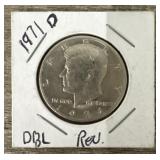 1971 D Kennedy Half Dollar DBL Rev