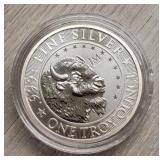 1 oz Silver Bison Round