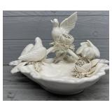 Ceramic Bird & Flowers Platter