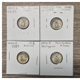 (4) Foreign Silver 10-Cent Coins #1