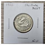 1955 Silver Australia Shilling Coin