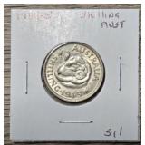 1943-S Silver Australia Shilling Coin #3