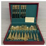 F.B. Rogers Gold Tone Flatware Set in Case