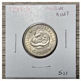 1944-S Silver Australia Shilling Coin