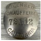 1930s Licensed Chauffeur Badge
