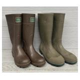 (2) Pairs Pull On Rubber Boots