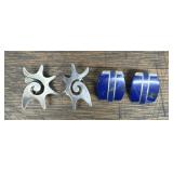 (1) Sterling Pair & (1) Lapis Pair of Earrings