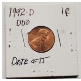Mint Error 1992-D Lincoln Cent