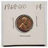 Mint Ertor 1968-D Lincoln Cent