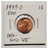 Mint Error 1989-D Lincoln Cent