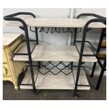Rolling Metal Wine Cart