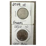 (2) Washington Quarters- 2019 W & 2020 W
